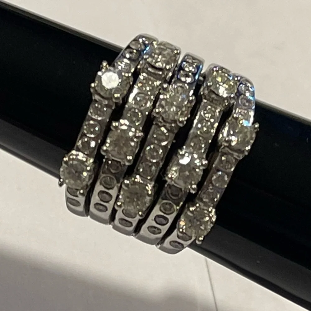 14KT Solid white gold Designer 1.5 TCW of full cut diamonds  copyrighted© ring - Picture 12 of 17